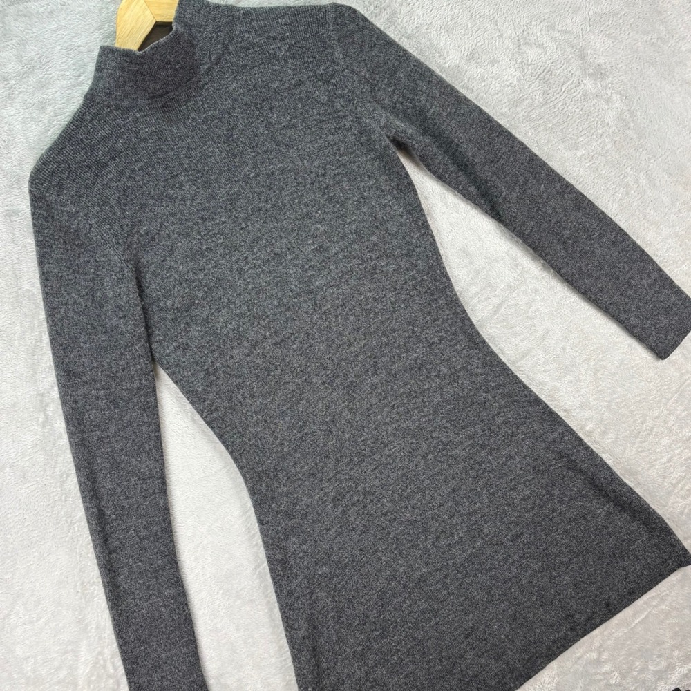 Vtg Old Navy Women's Wool Blend Gray Mock Neck Bodycon Sweater Dress‎ Sz S
